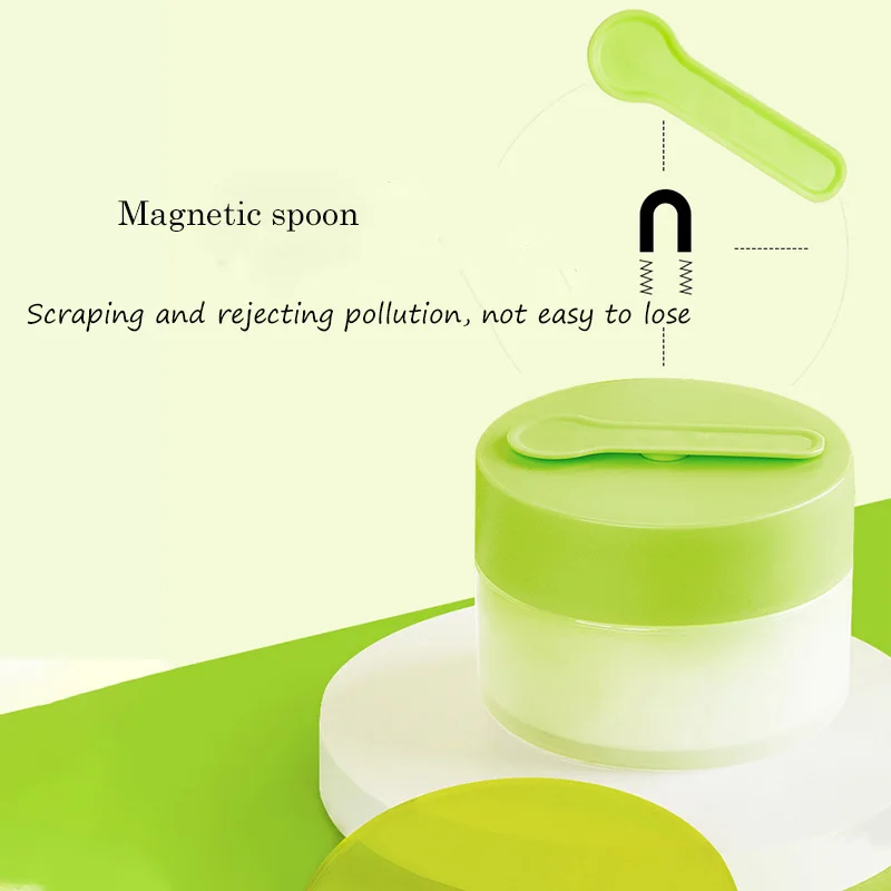 Wide mouth frosted Cosmetic Container Jars with Magnetic spoon for Scrub