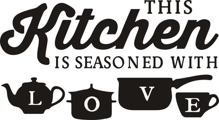 Английские кухонные резные настенные наклейки для кухни, оптовая продажа, съемные водонепроницаемые домашние украшения