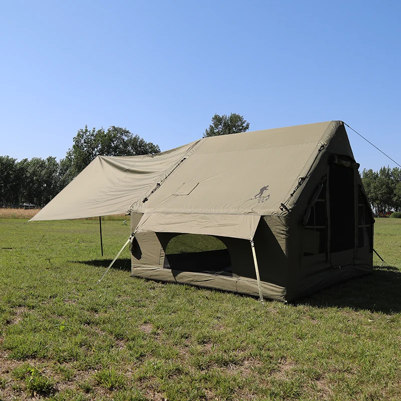 Outdoor Waterproof Four Seasons Inflatable Air Tent with Quadrangle Tarp for Camping and Hiking by Oxford