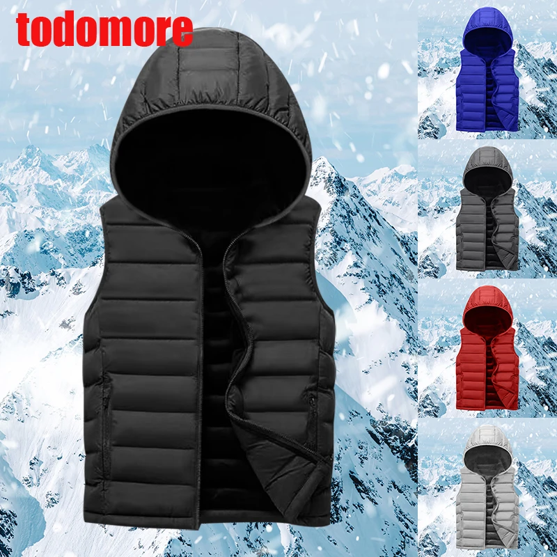 Модный хлопковый зимний жилет без рукавов с логотипом под заказ, куртка, пышные мужские жилеты и безрукавки