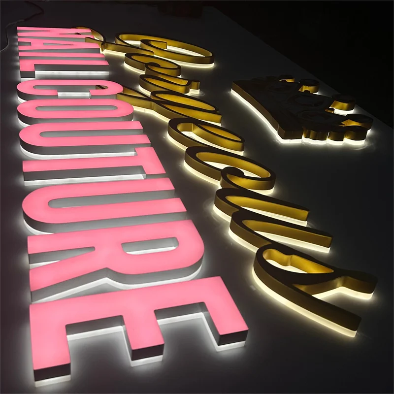 3D Acrylic Led Backlight Logo Signs Store Sign for Business Outdoor Light Sign Logo