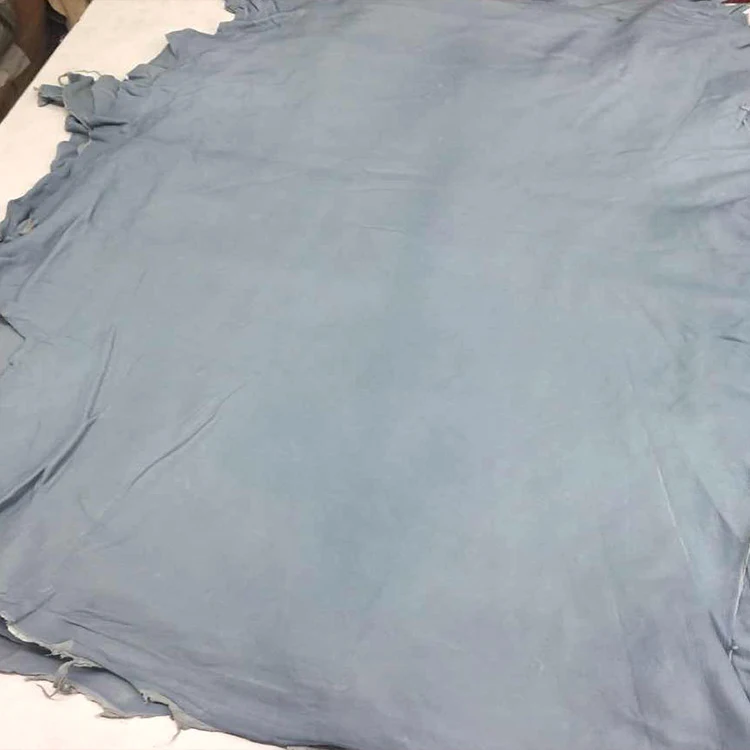Wholesale Imported Ethiopian mixed sheepskin Luggage clothing blue wet leather raw materials