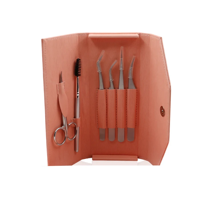 6 Pcs Eyebrow Shaping Trimming Set Eyebrow Scissors Tweezers Black Makeup Tool Set  Eyelash Extension Kits