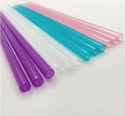 Tumbler Accessories plastic sparkle drinking straw reusable 12inch Long glitter drinking straw for  for 40 oz Cups