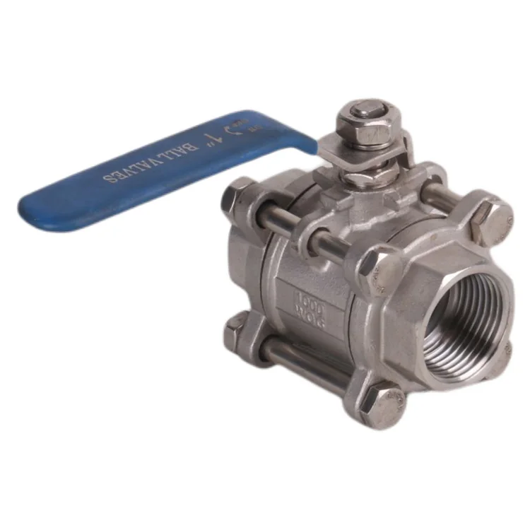 Stainless Steel 304 3PC Floating Ball Valve Threaded Ends 1000WOG 316 1000 psi Three Piece Full Bore Ball Valve