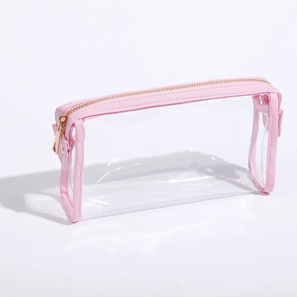 Clear Pvc Makeup Cute Transparent Women Everything Make Up Brush Pouch Toiletry Portable Travel Clutch Purse Cute Cosmetic Bag