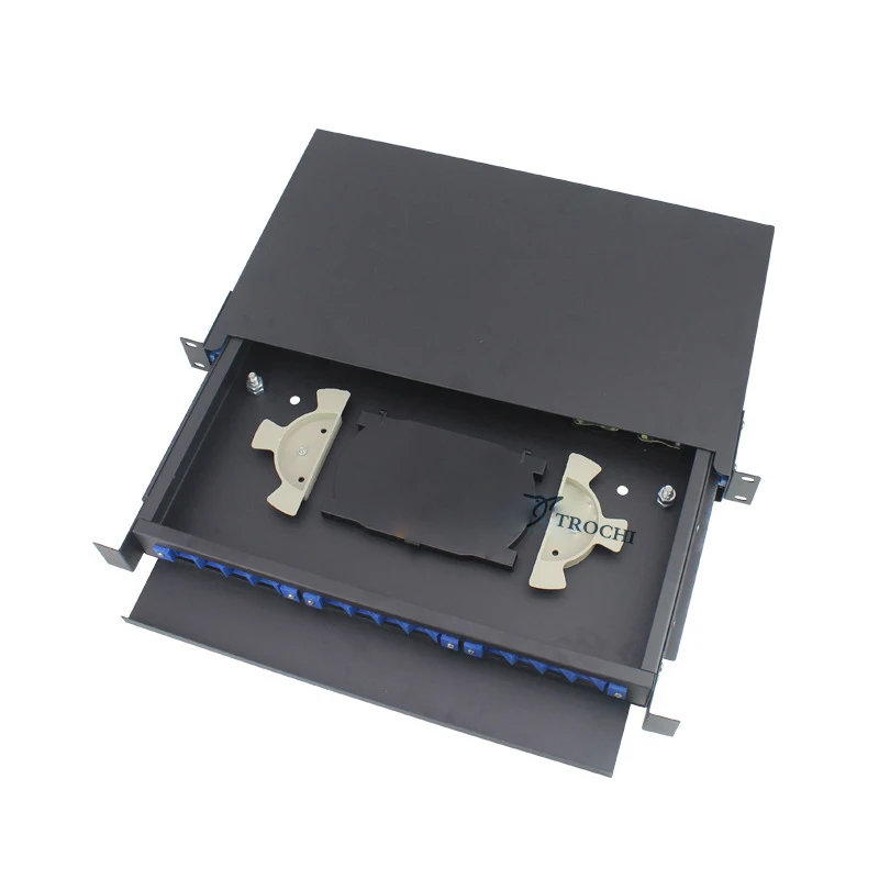 Fiber optic patch panel 12 core/port sc/fc/st universal port 1U pull-out rack mounted