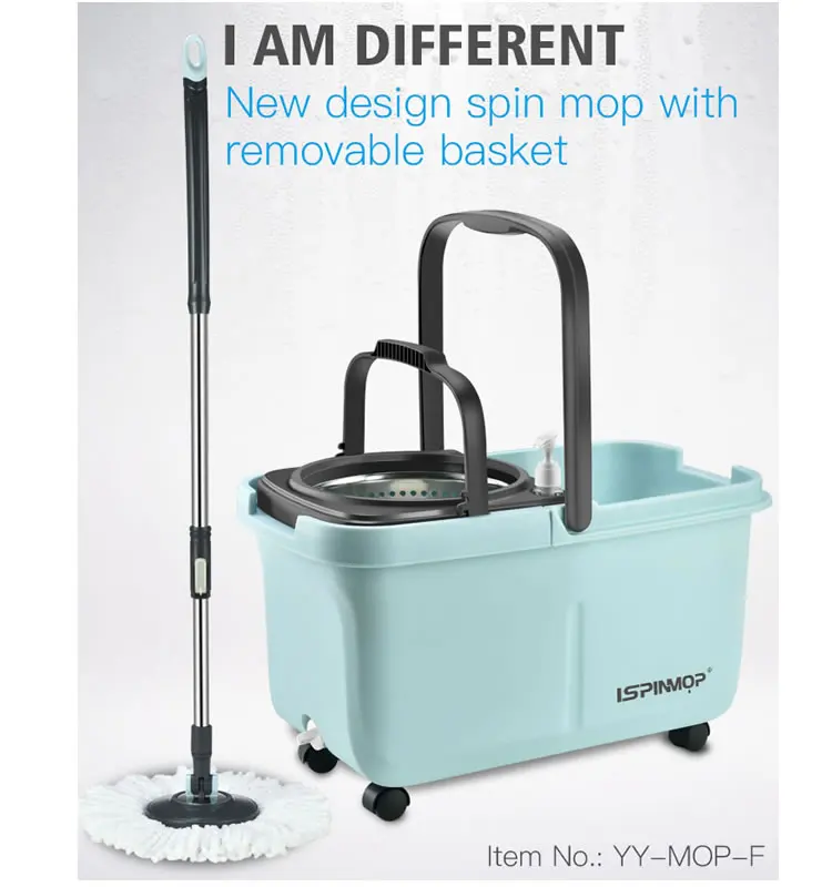 Easy Clean 360 Degree Plastic Bucket Spin Mops with 2 Refill