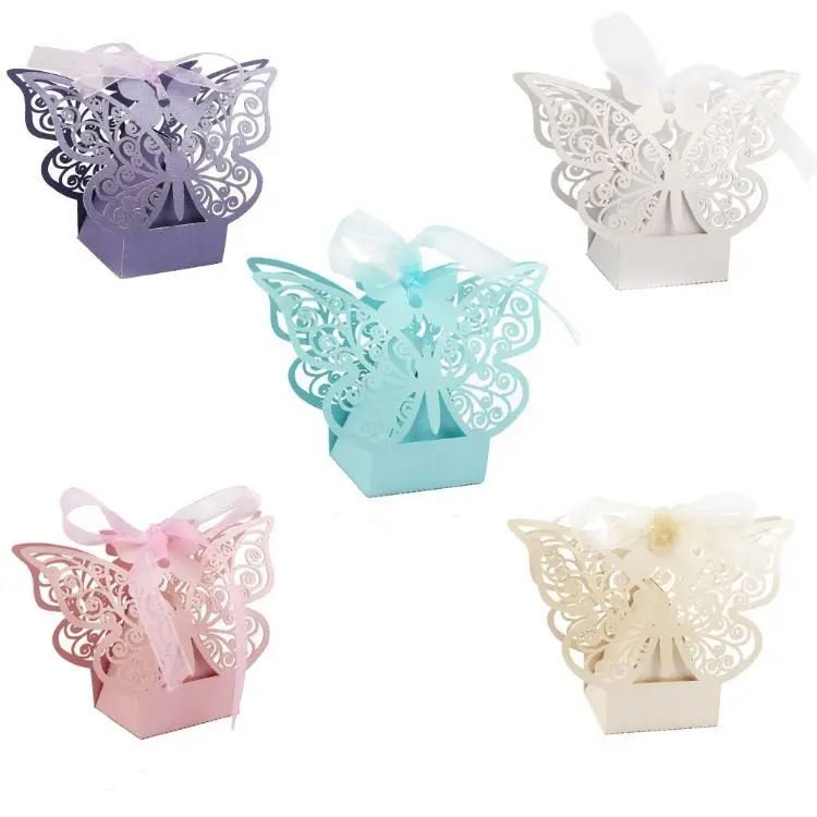 Высокое качество пользовательских клейкий сладкий хранения Печенье Шоколад для коробка с камышовым batism бабочка картона, платье подружки невесты, подарочные коробки для конфет