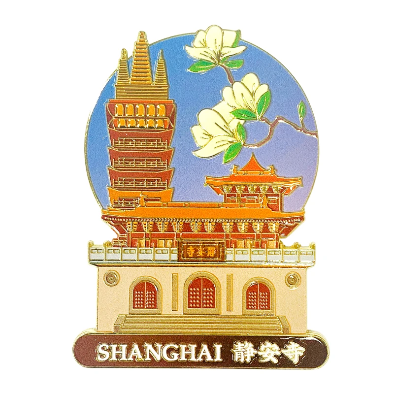 Promotional Cute Anime 3d Metal Fridge Magnet Souvenirrs City Custom Fridge Magnet Soft Enamel Refrigerator Magnet with Logo
