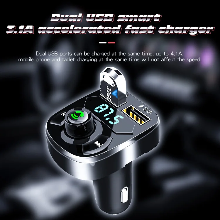 1626-1 автомобиля MP3 плеер 3A dual USB аудио музыки беспроводной громкой связи Bluetooth гарнитура для BT синий зуб комплект получать свободные руки fm передатчик Автомобильный mp3 зарядное