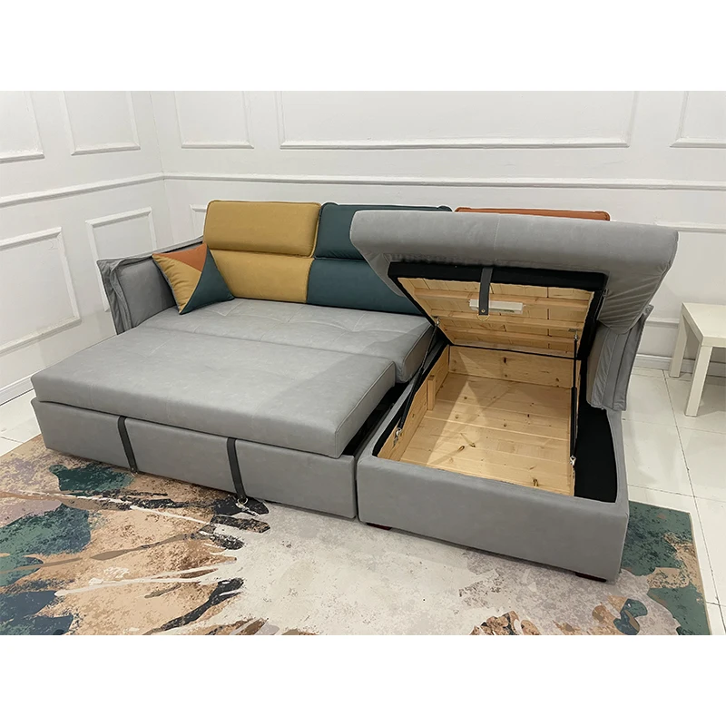 Wholesale High Quality Large Sleeper Modern European New Commercial Set Furniture Recliner Leather Folding Sofa