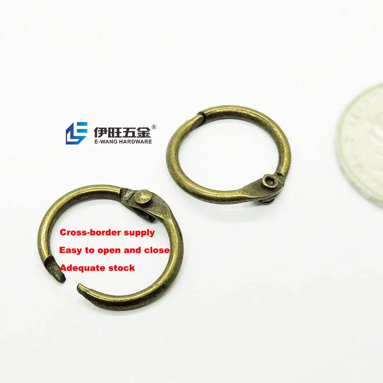 YIWANG Bronze 0.6 Inch Book Rings Open Metal Loose Leaf Book Binder Rings Binder Clips