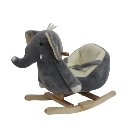 Wholesale Toddler Grey blue pink Elephant Rocking Chair Wooden Riding Rocking Chair Christmas Toys