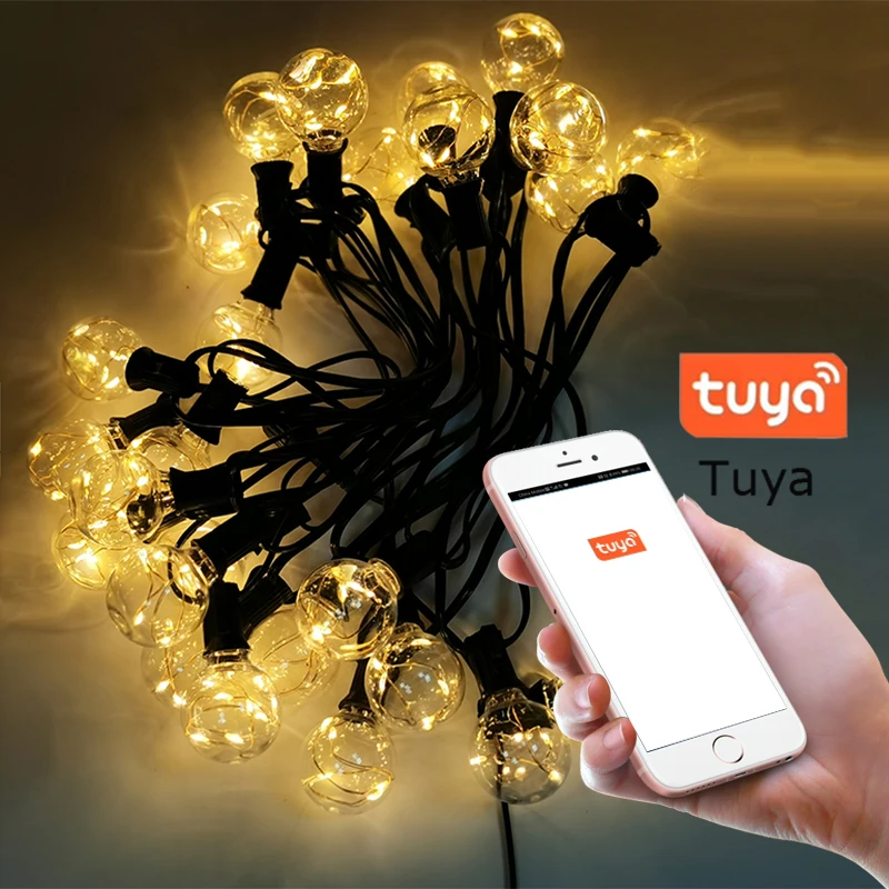 2020 New Design E12 , RGB 64 Functions Tuya Wifi App Control Christmas String Light