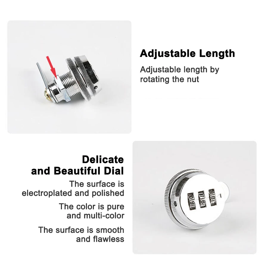 Digit Combination Furniture Lock Mailbox Lock Rotary Tongue Cam Lock For Cabinet Drawer Locker