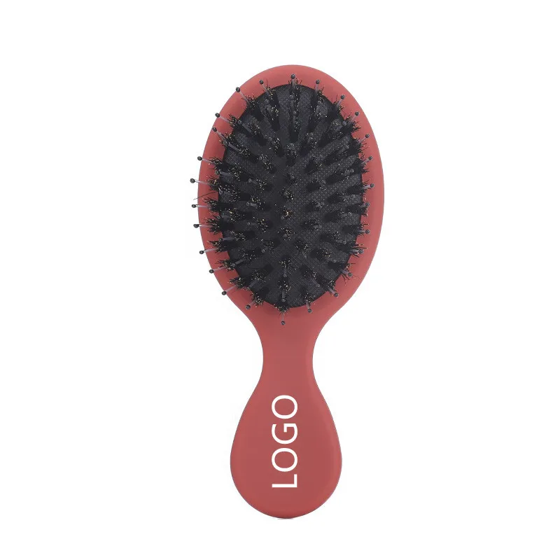 Custom LOGO Private Label small size paddle hair brush detangling magic hair brush with boar bristles For Children And Girl