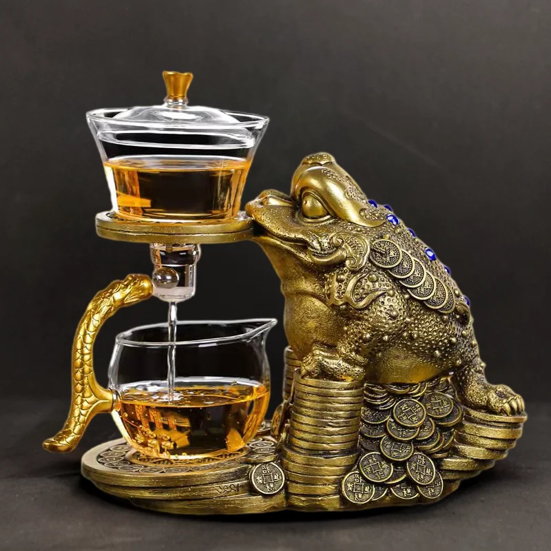 350ml Creative Palace lamp glass lazy Kung fu tea set household jinchan magnetic suction induction tea infuser artifact