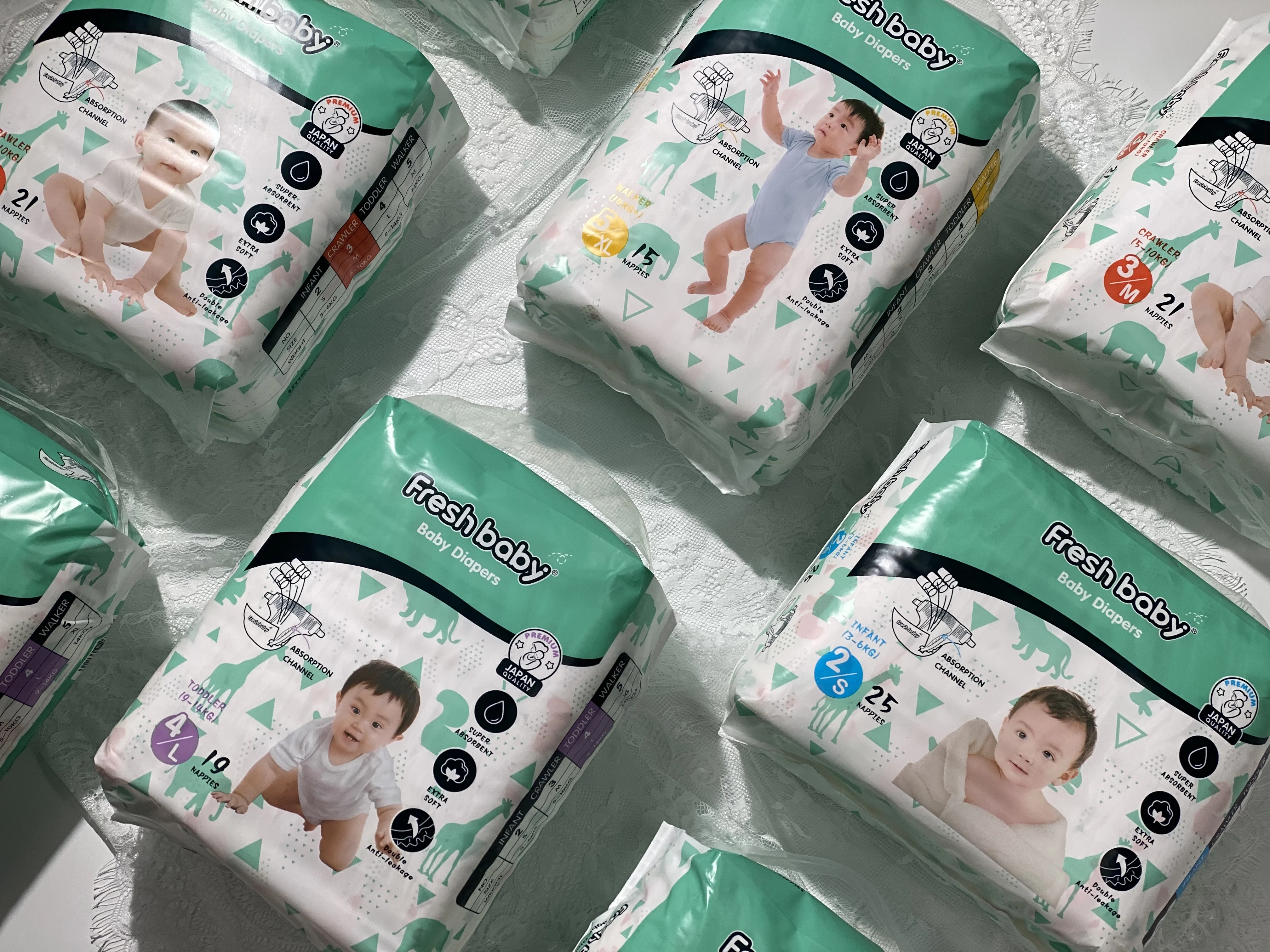 Baby Supplies Products New Technology OEM disposable baby diapers with double absorbent core