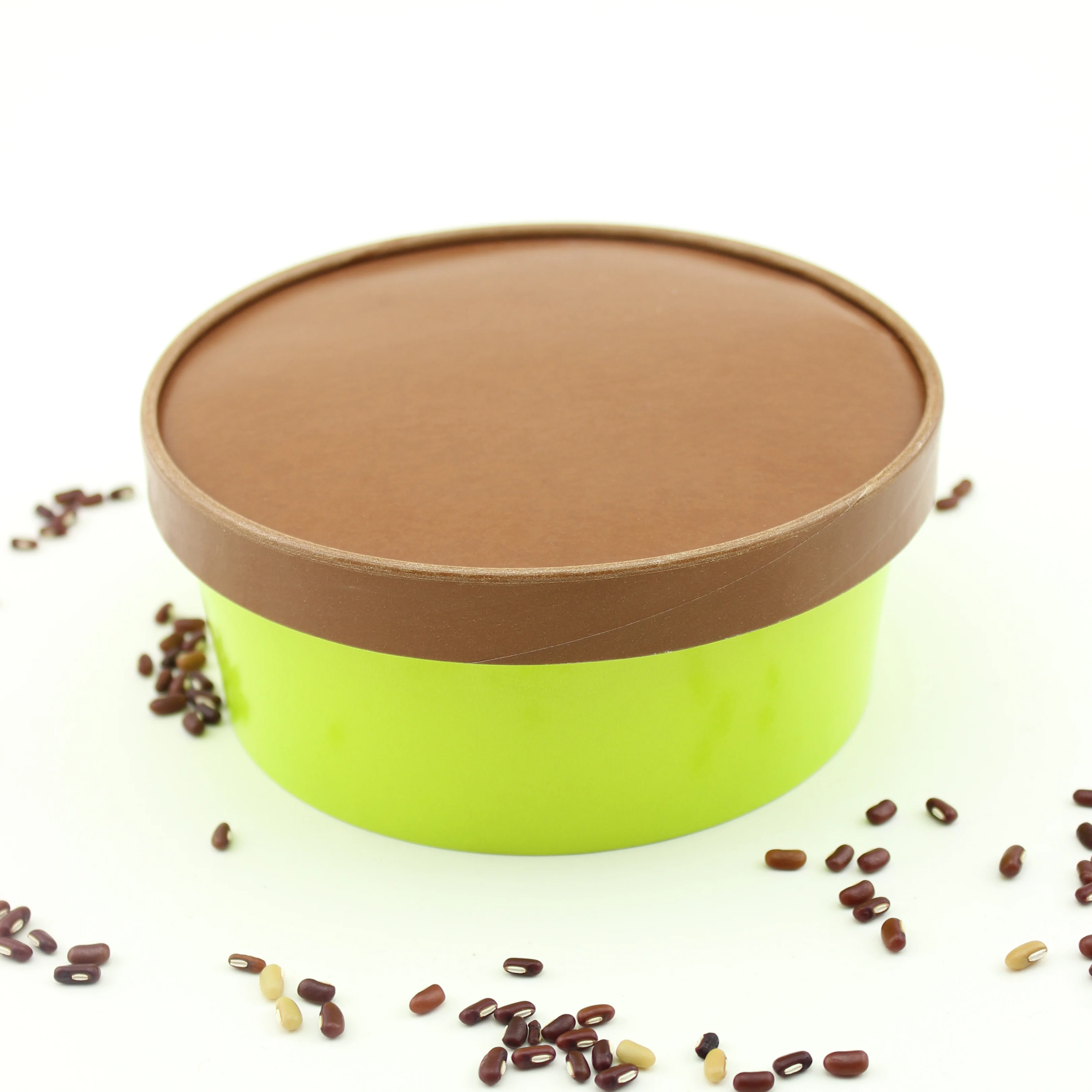 Wholesale Custom Disposable Kraft Paper Ice Cream Cup With Lids