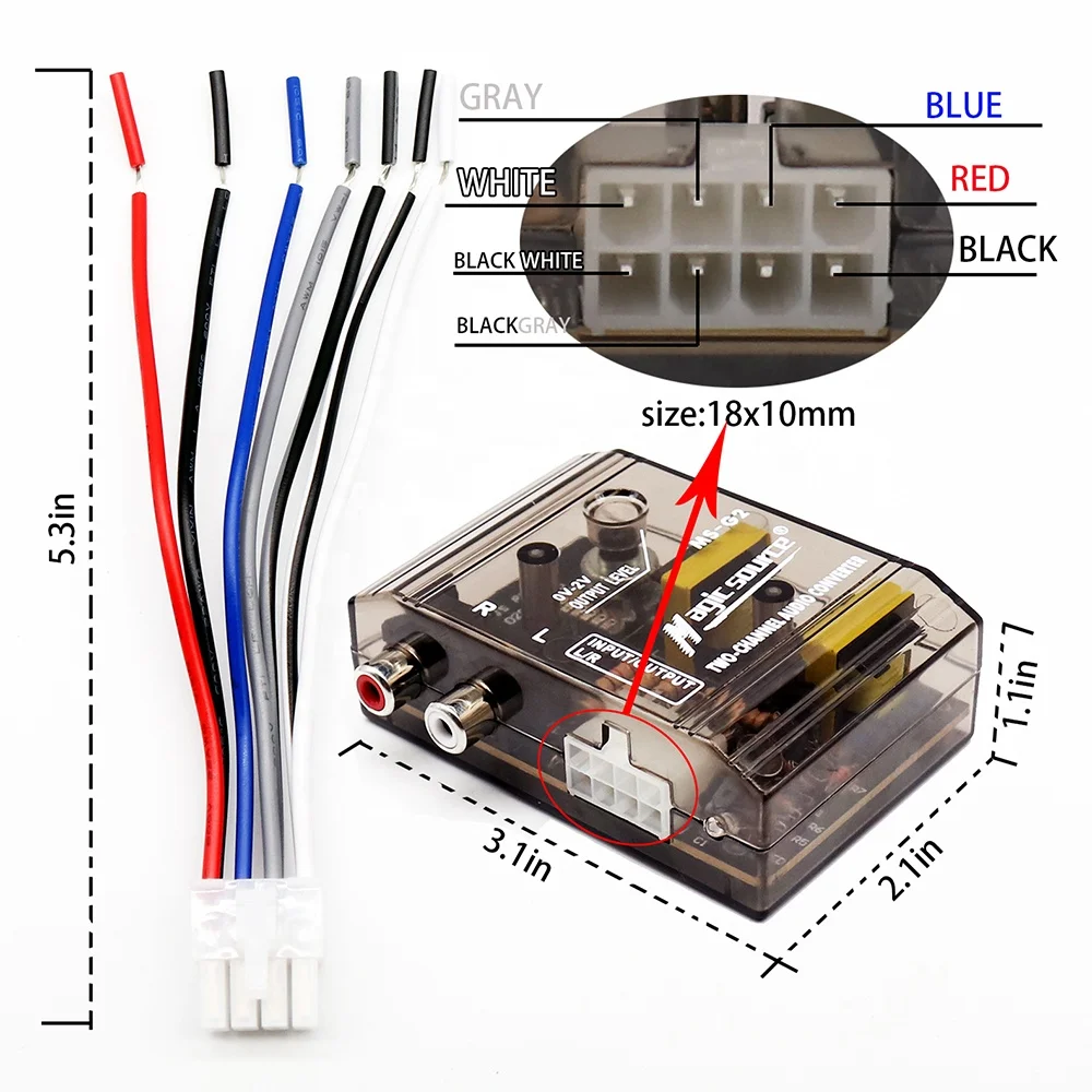 От низкого до высокого для дизельных двигателей дизельный двигатель аудио динамик кабель RCA адаптер сабвуфер 2-х канальный с Line Out
