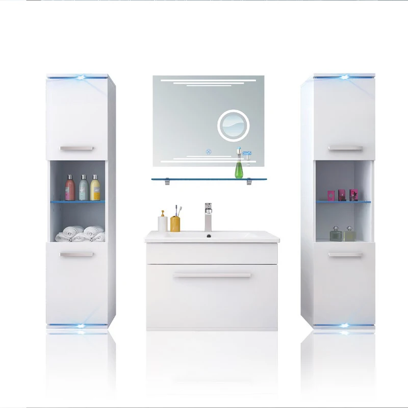 cabinet wood mirrored vanity table toilet bathroom cabinet
