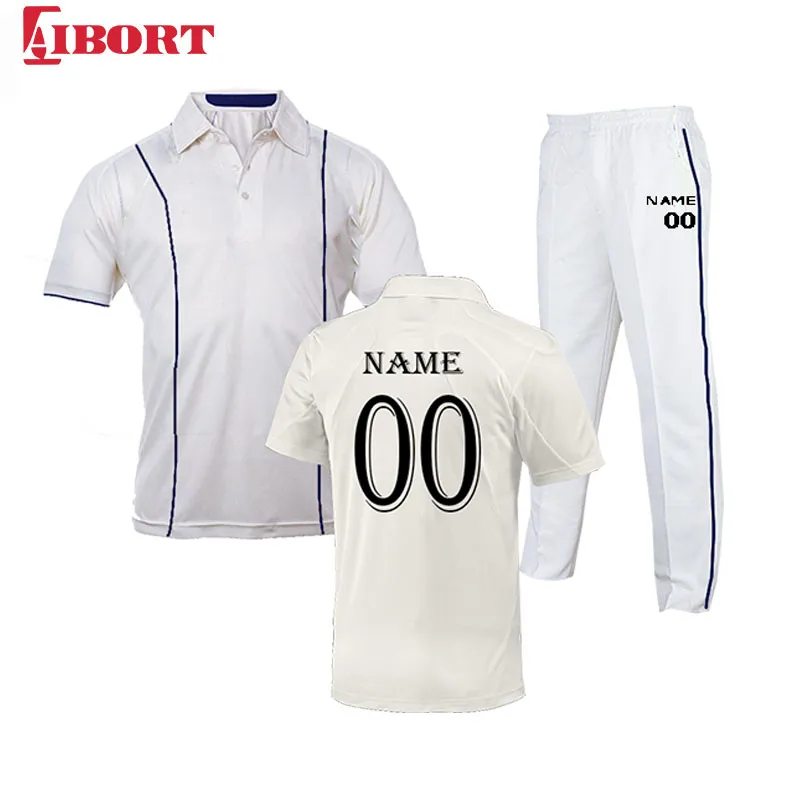Blue New Sublimation Tennis Shirt Design And Trouser Jersey Cricket OEM Custom your team design logo name number by sublimation