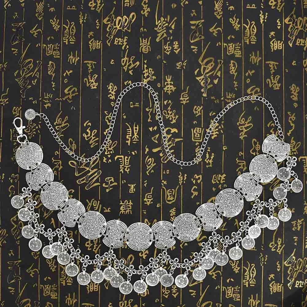 Vintage Style Turkish Gypsy Silver Plated Alloy Coin sexy waist chain,bohemian body jewelry,turkish jewelry