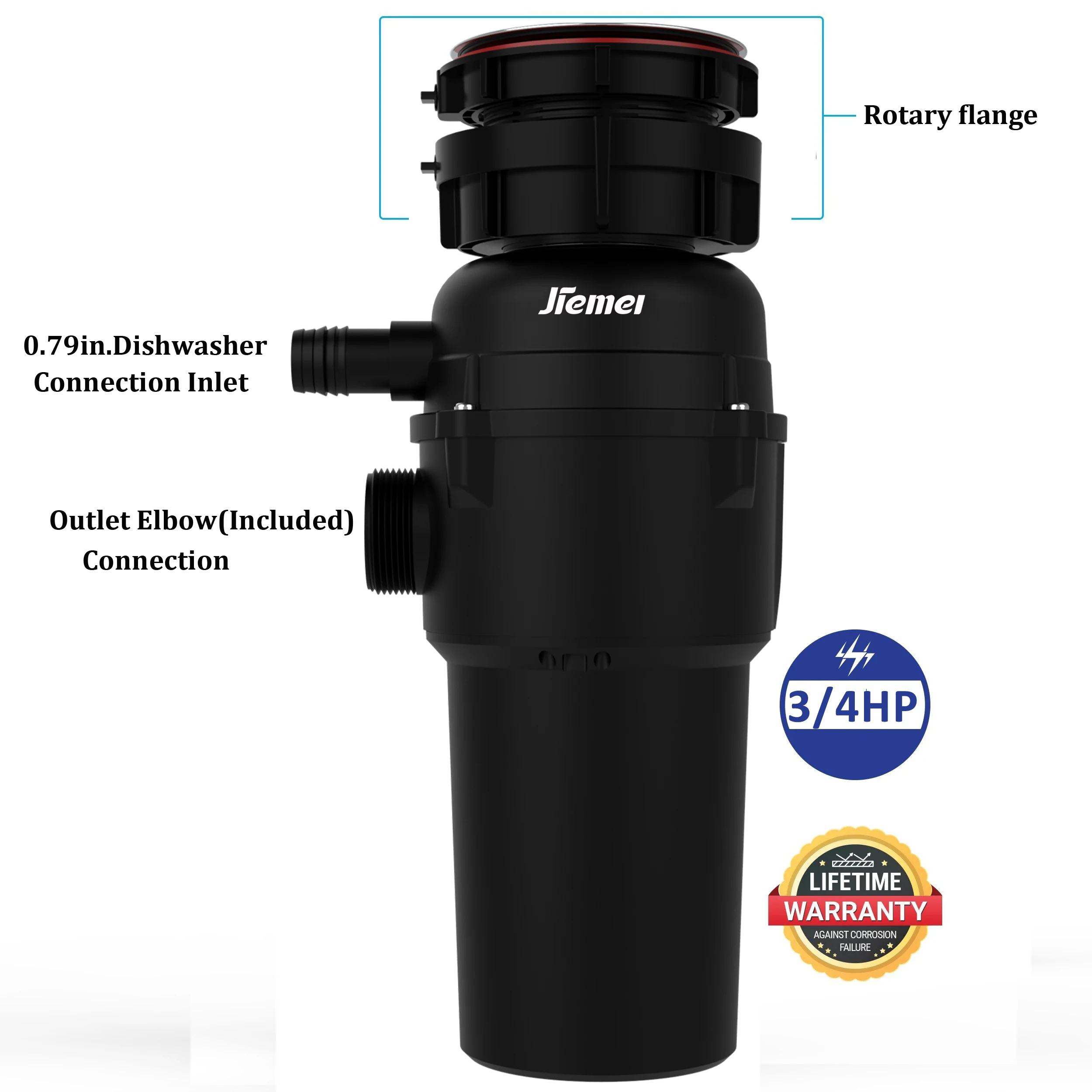 Food Waste Shredder Continuous Feed Food Sink Waste Disposer 220 Volts