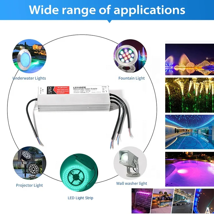 Power Supply Adapter 100W Dc12V Ip68 Outdoor Swimming Pool Waterproof Led Lighting Transformer