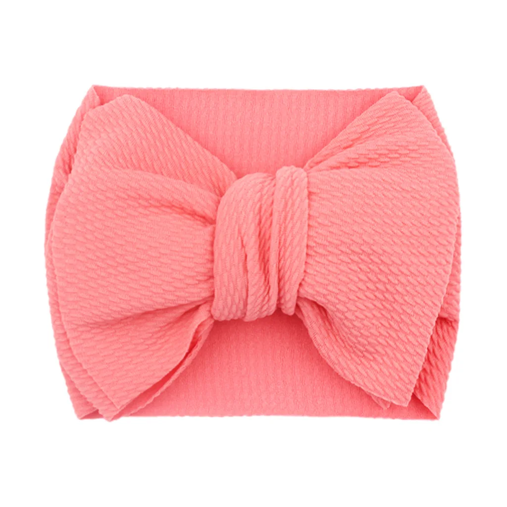 New Big Bowknot Baby Headband Solid Color Elastic Newborn Infant Hair Band Turban Baby Girls Hair Accessories