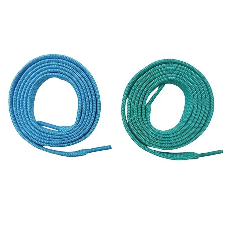 Custom Metal Tips Cream Color Flat Shoe Laces For Casual Shoes