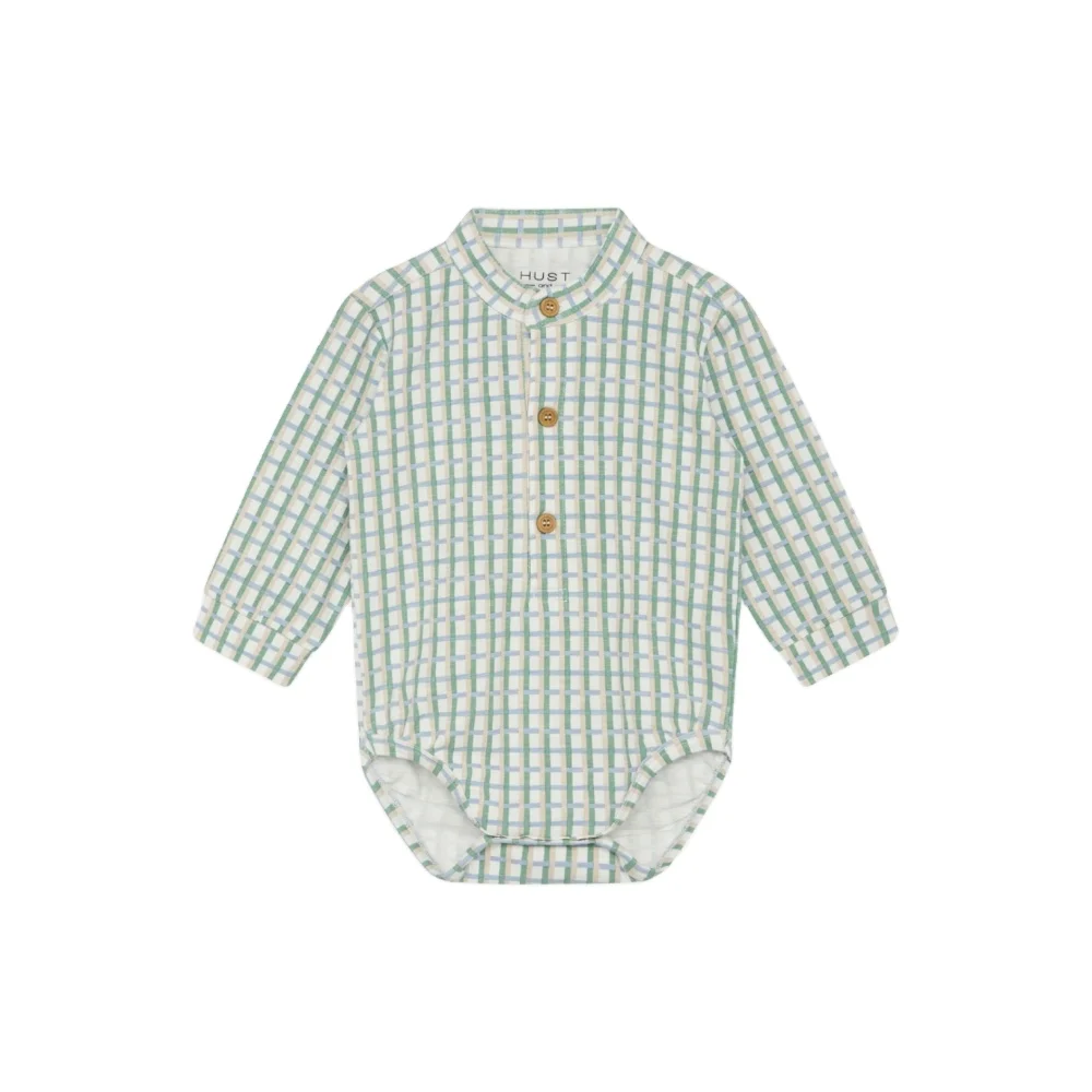 Keli Bear Plaid Baby Romper Unisex 100% Cotton Satin Bodysuit with Custom Graphic Cute Organic Baby Clothes