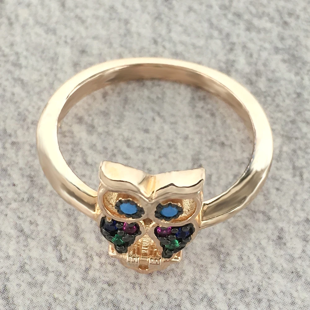 Poliva New Model Fashion Jewellery 925 Sterling Silver Rings Pave Setting 3A Cubic Zircon Owl Ring