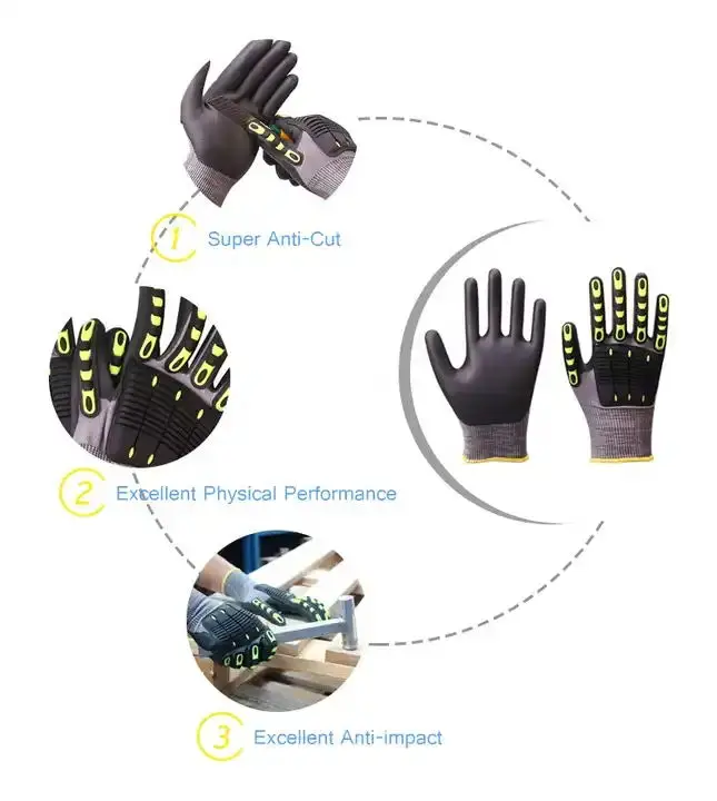 Antivibration Gloves Oil Resistant Armor Gauntlet Impact Resistant Cut Resistant Work Anti Vibration Gloves