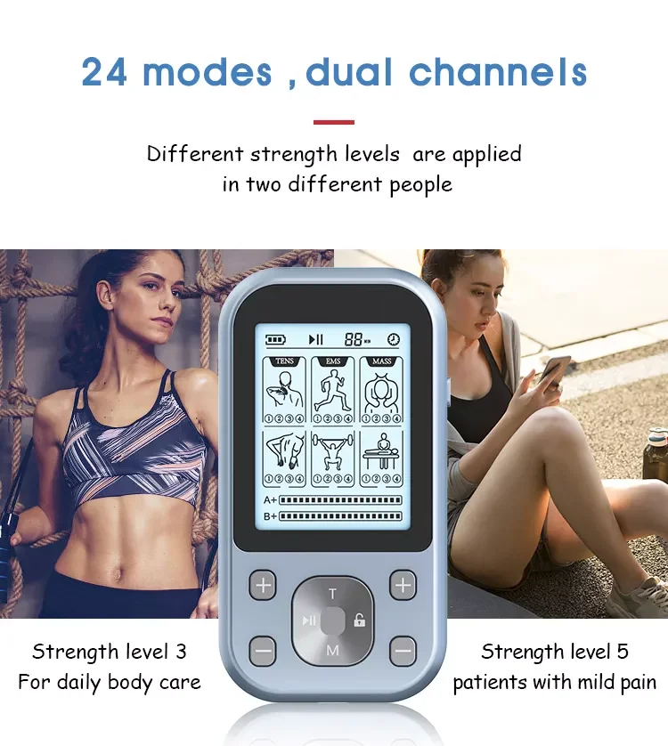 Portable Pulse Therapy Device Dual Frequency EMS Tens Neck Massage Muscle Stimulator Pain Relief TENS Unit massage machine