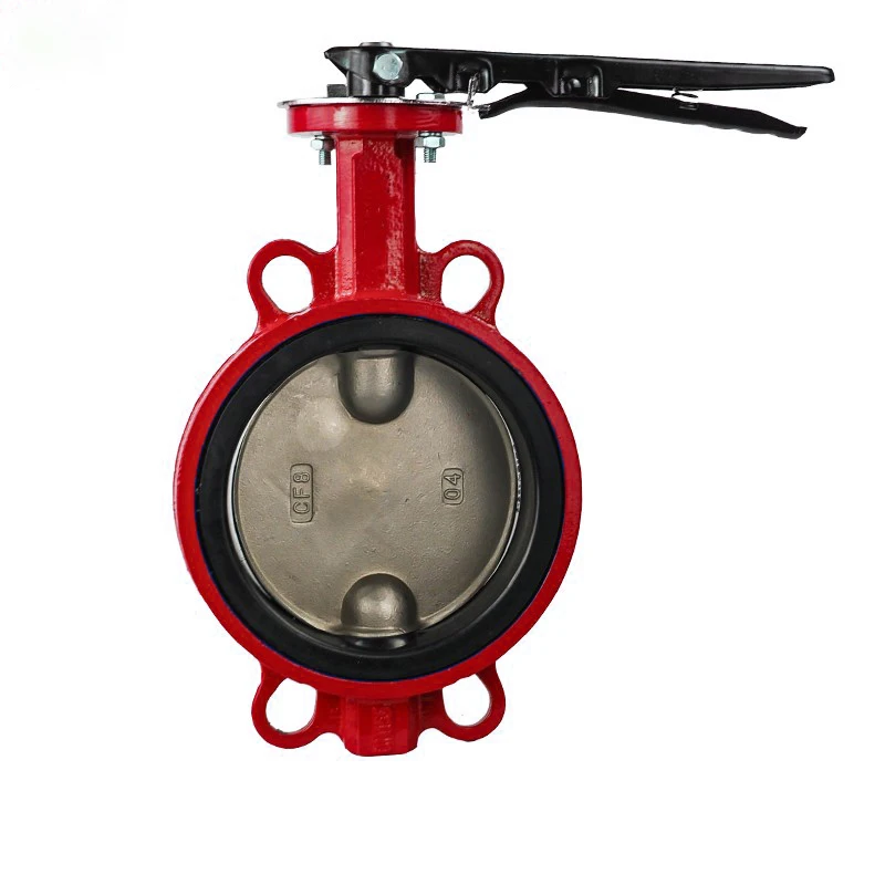 DN65 Handwheel operated cf8 body Wafer Connection SS304/CF8 soft sealing butterfly valve