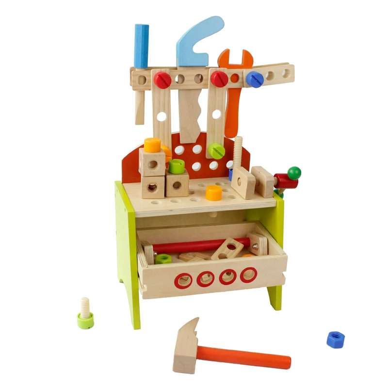 Amazon Hot sales tool toys Kids Wooden Tool Bench Workshop Small Carpenter Set for Kids Child