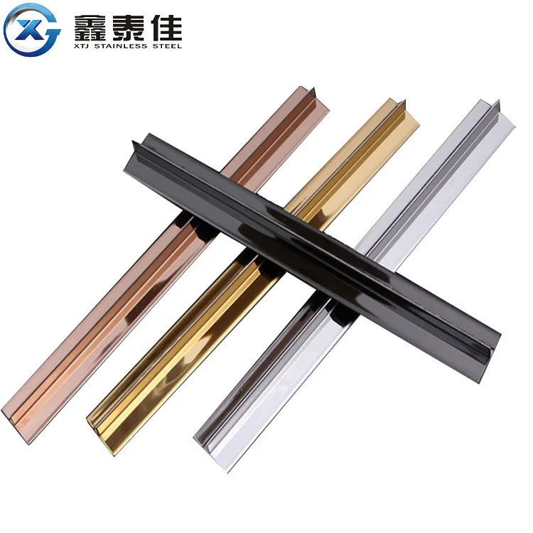 Manufacture Direct Metal Edge Decorative Strip L Shape Aluminum Tile Gap Covering Trim
