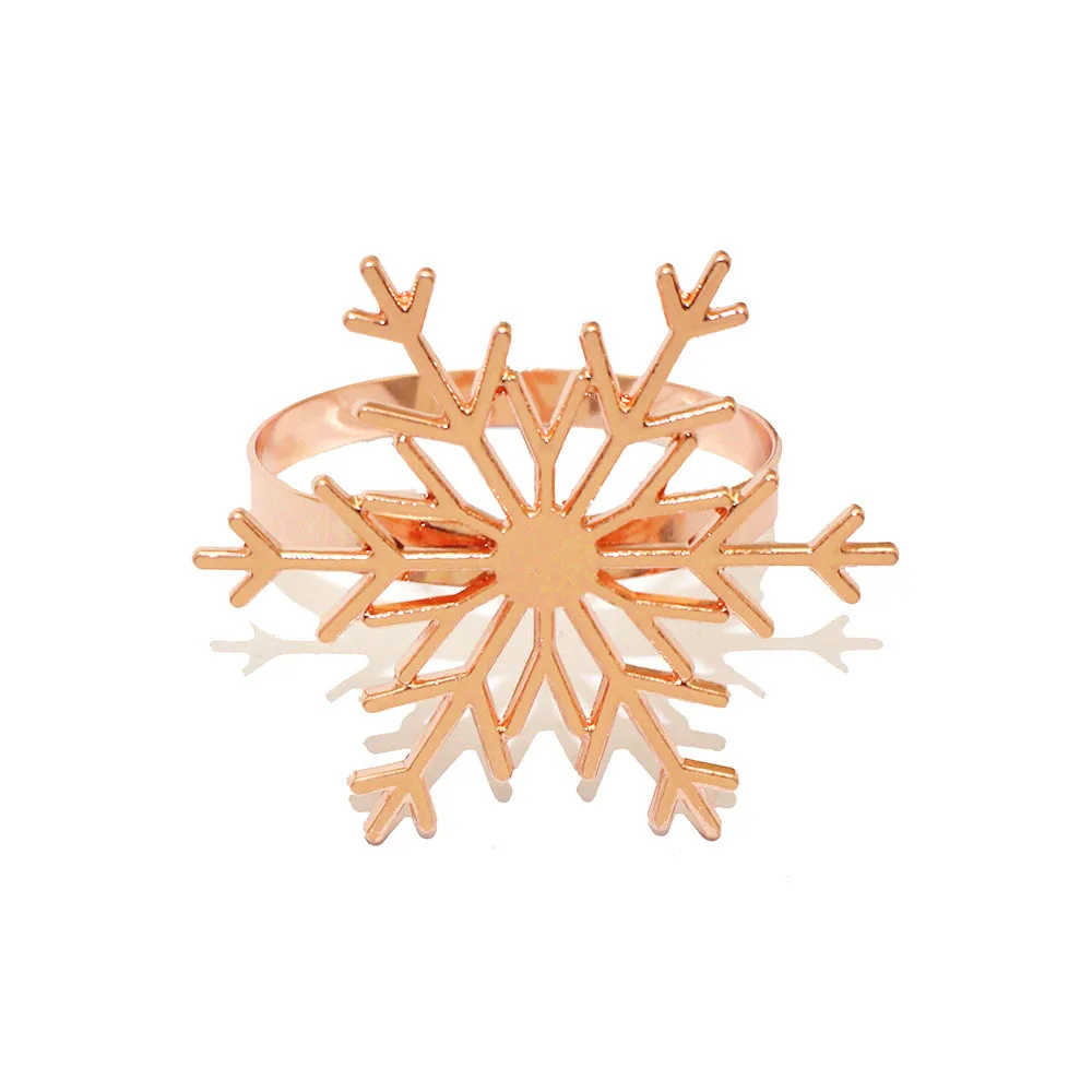 Christmas Decor snowflake napkin ring factory wholesale metal napkin buckle table decoration metal napkin ring