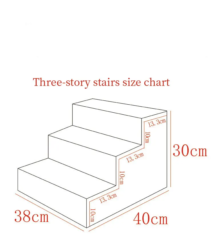 Dog Stairs 3 Steps Stairs For Small Dog Cat Pet Ramp Ladder Anti-slip Removable Cover Dogs Bed House Stairs