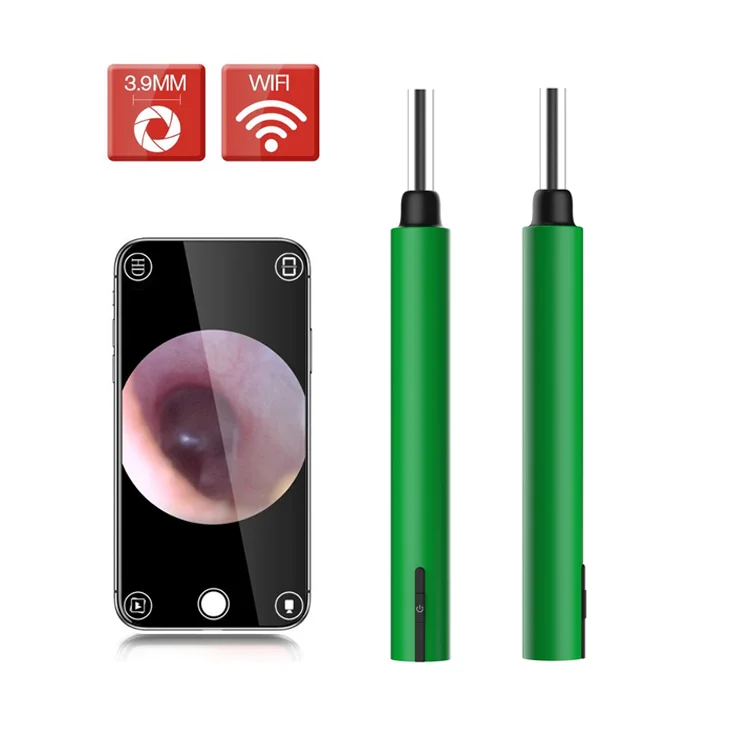 Mini Wireless Ear Otoscope WIFI  Endoscope Camera Earwax Removal Spoon For Family