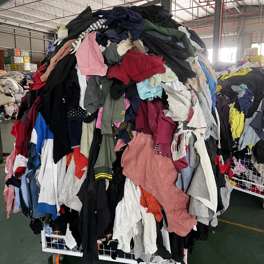 Best sell in Canada  cutting Mixed Color 25 lb 100% cotton cleaning  mixed T-shirt cotton rags