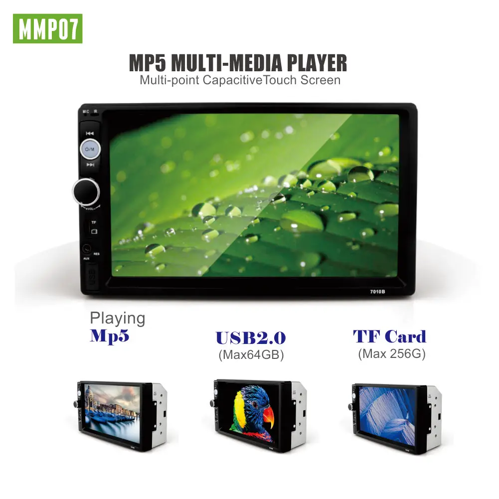  Автомагнитола 2 din MP5 SD/FM/MP4/USB/AUX/BT сенсорный экран 7 дюймов с дистанционным