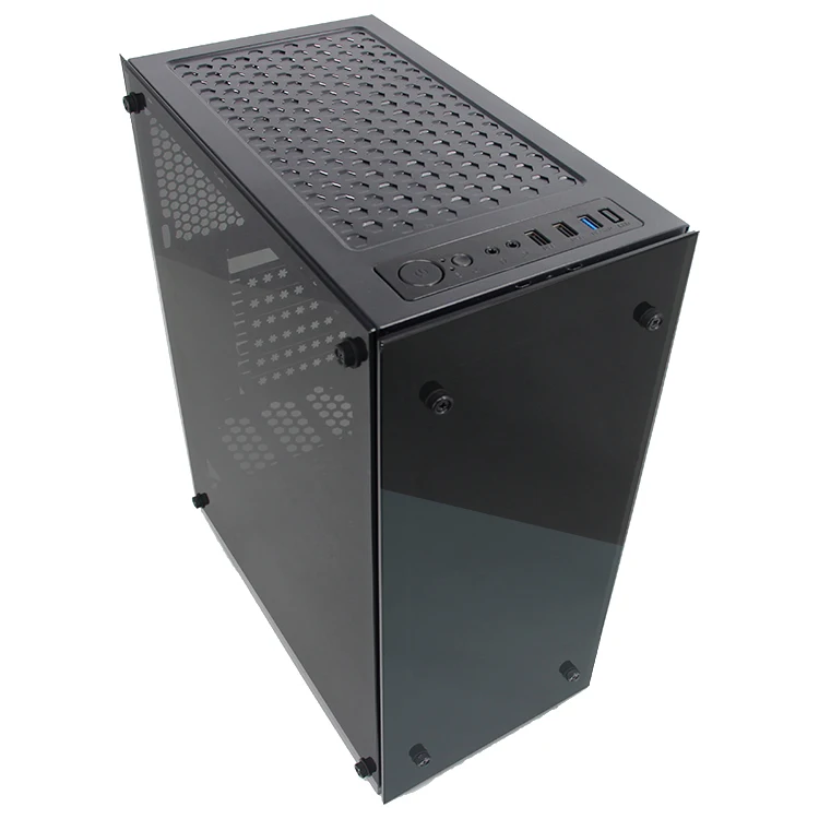 Atx производство горизонтальная itx металлическая передняя панель акриловый powertrain pc игровая Башня Чехол для компьютера