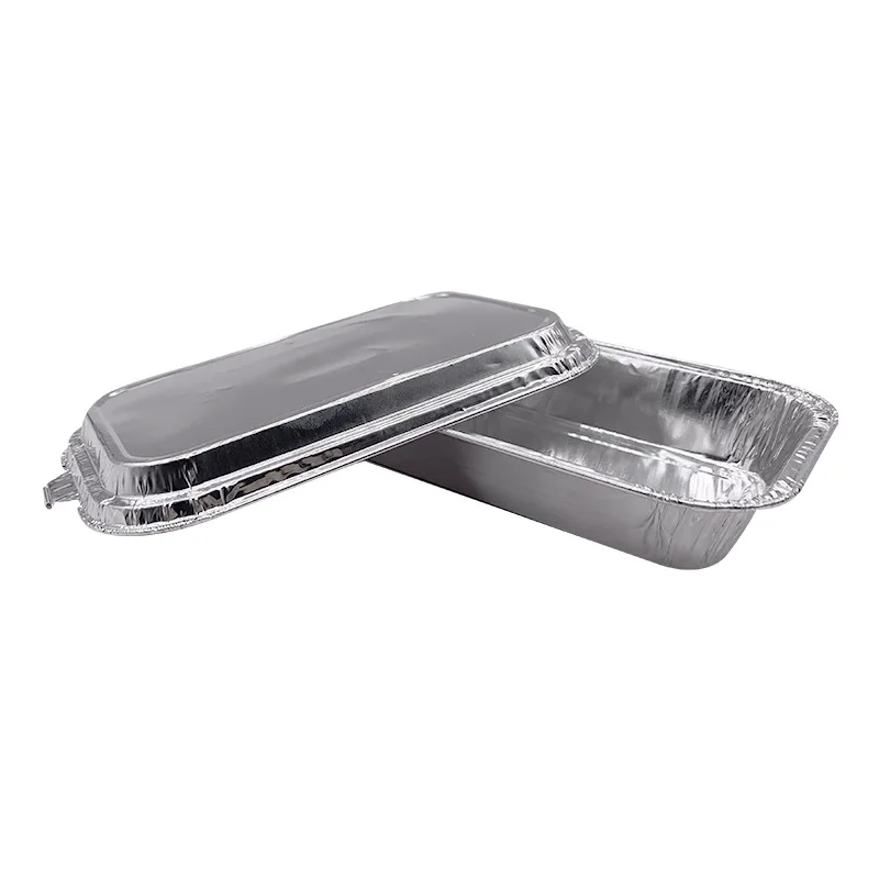 Wholesale custom rectangular fast food gourmet box baking disposable aluminum foil food tray