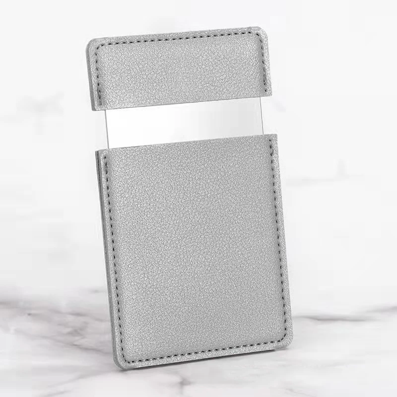 2022 Hot Trending Products Accept Logo Embossed Small Makeup Mirror With Leather Pocket