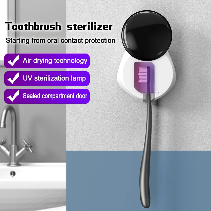 UVC Toothbrush Sterilizer Portable Rechargeable Toothbrush Disinfection Sanitizers Box Travel Home Mini Toothbrush Sterilizing