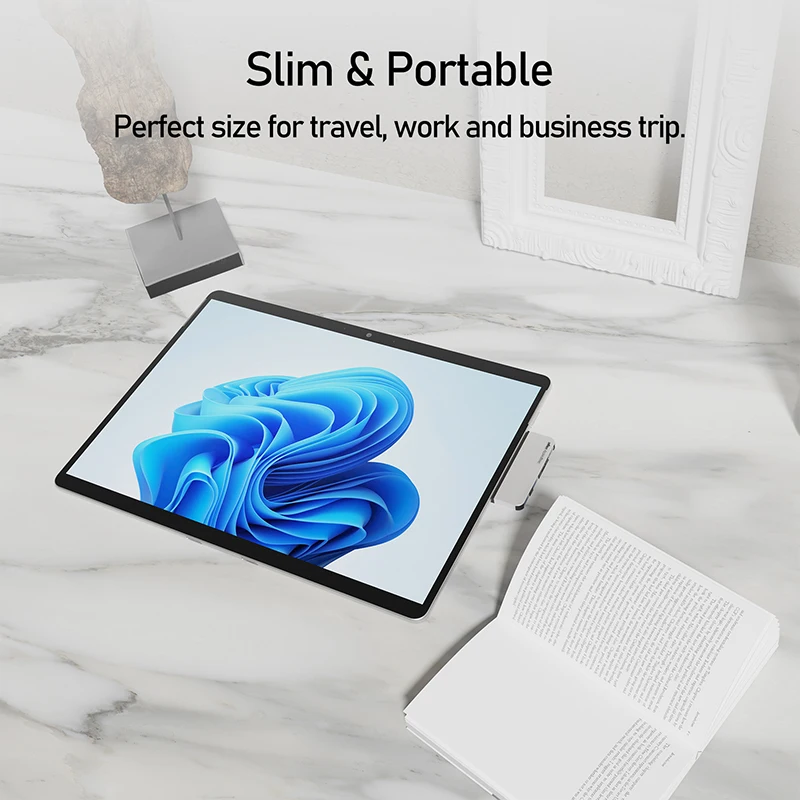 New Arrive 4 in 2 USB-C Hub with 4K HD-MI-Compatible 2 Ports USB 3.0 Type C Docking Station for Surface Pro 8