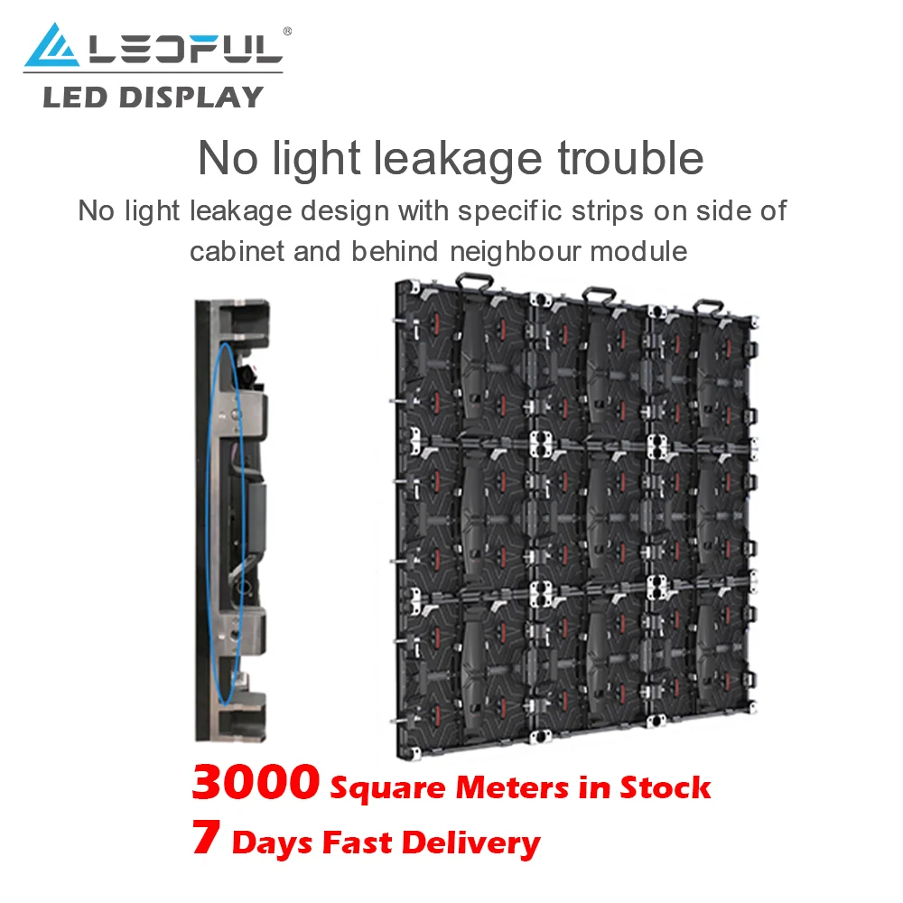 LEDFUL L&F P2.6 P3.9 Indoor Outdoor LED Video Wall System Package Curve Stage Background Screen Exhibition Rental Display Panel
